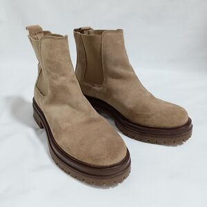 Avellini Made in Portugal Suede Leather Chelsea Boots Lug Sole Women EU39/US 8.5